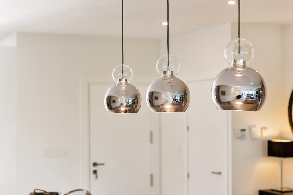 Silver kitchen pendant lights