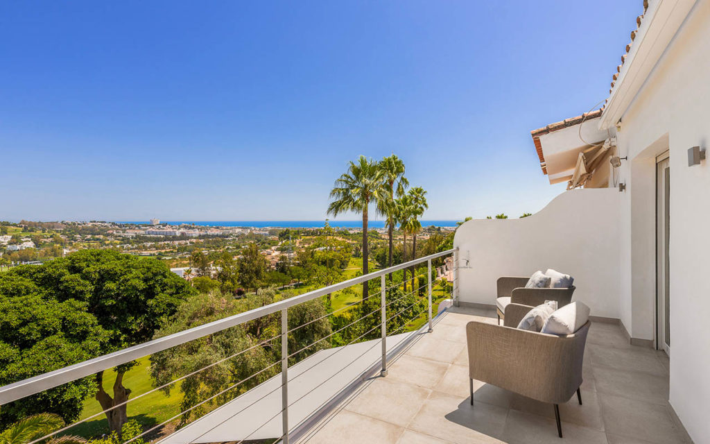 View from the bedroom balcony in La Quinta, Marbella