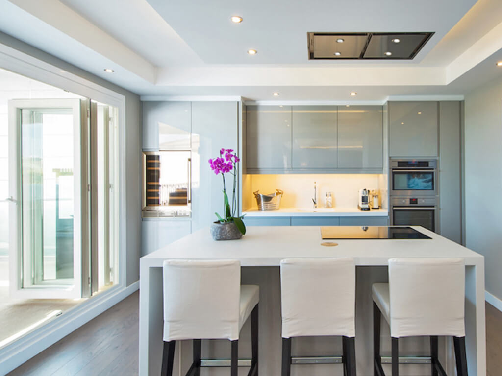 modern light grey kitchen on Costa del Sol