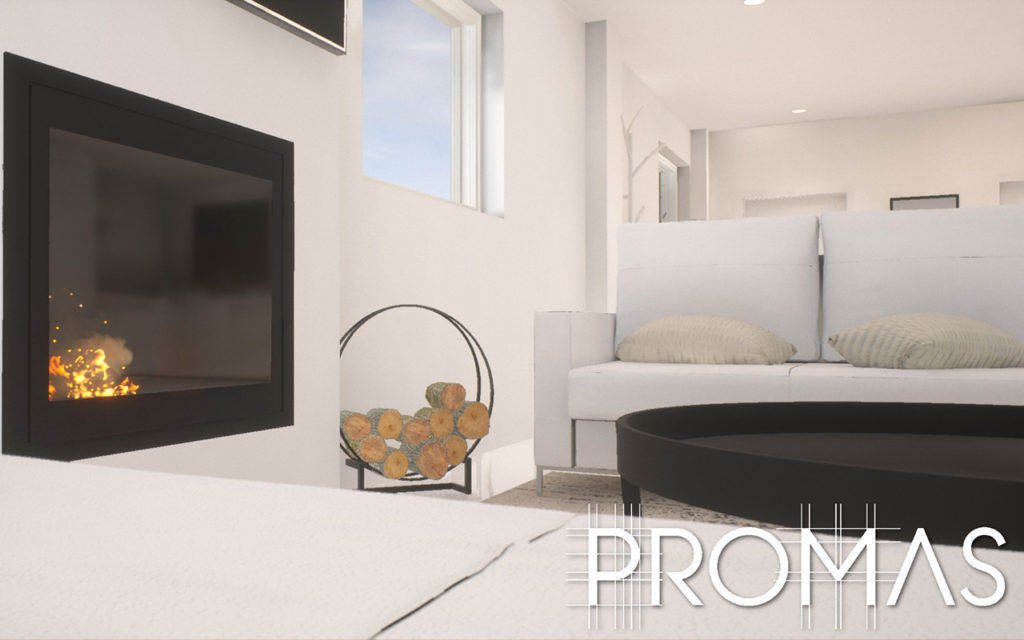 3d fireplace image created by ProMas Building in Marbella