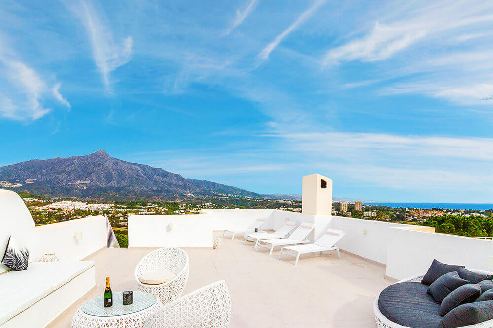 Stylish rooftop outdoor living design and refurbished by ProMas in Marbella