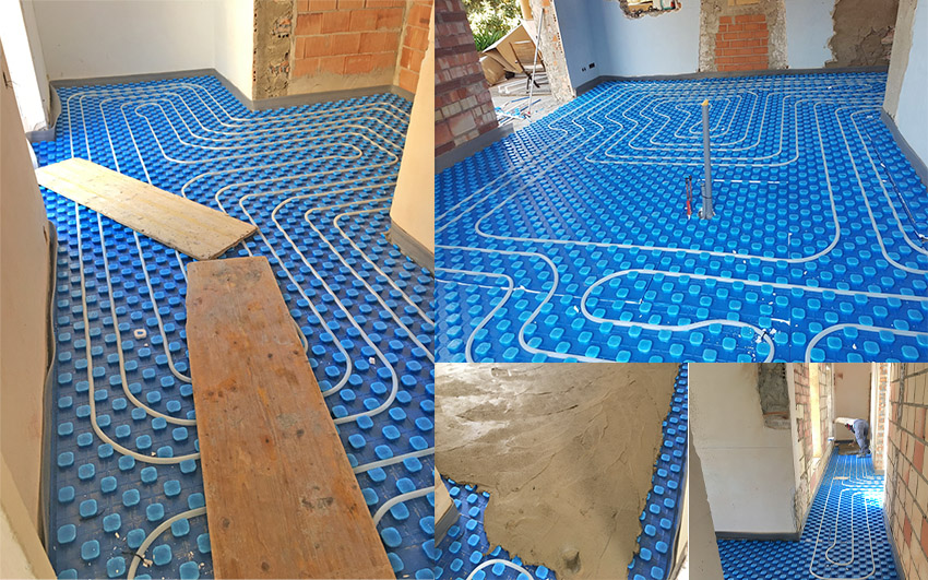 underfloor heating during installation