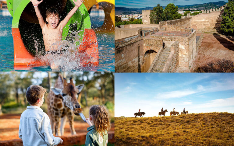 Collage of activities for children on the Costa del Sol