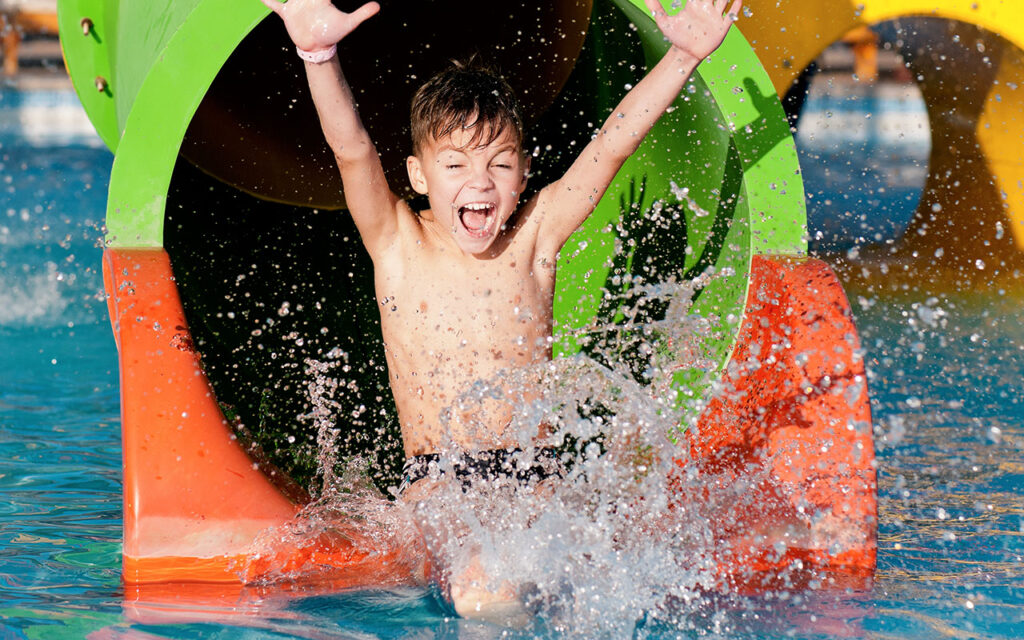 Boy at aqua park