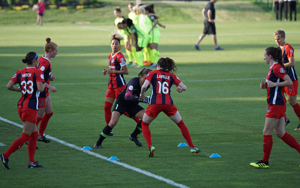 Girls playing sports