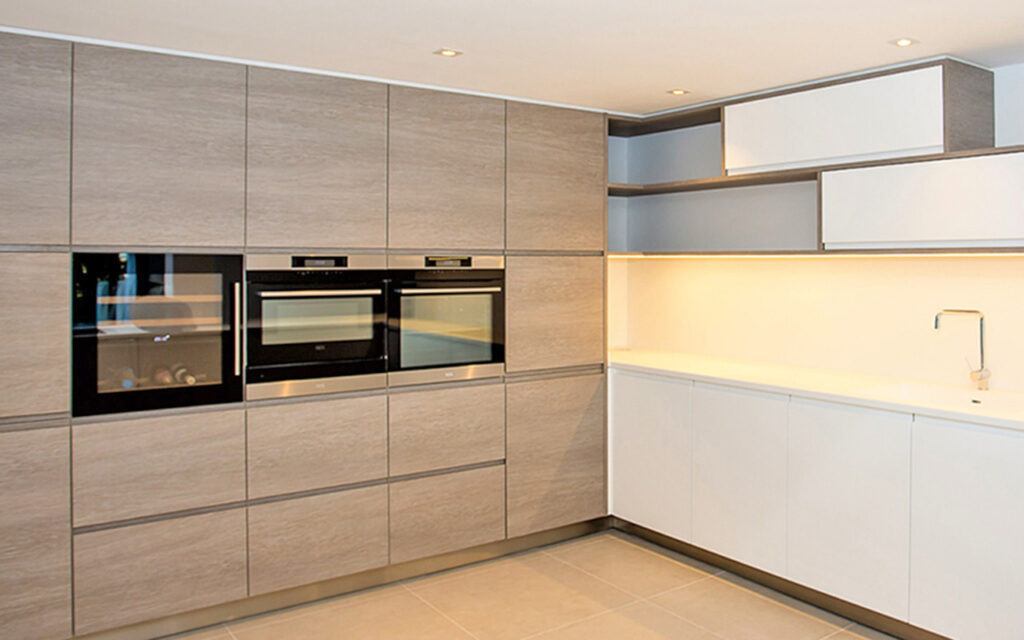 white modern kitchen with lots of storage