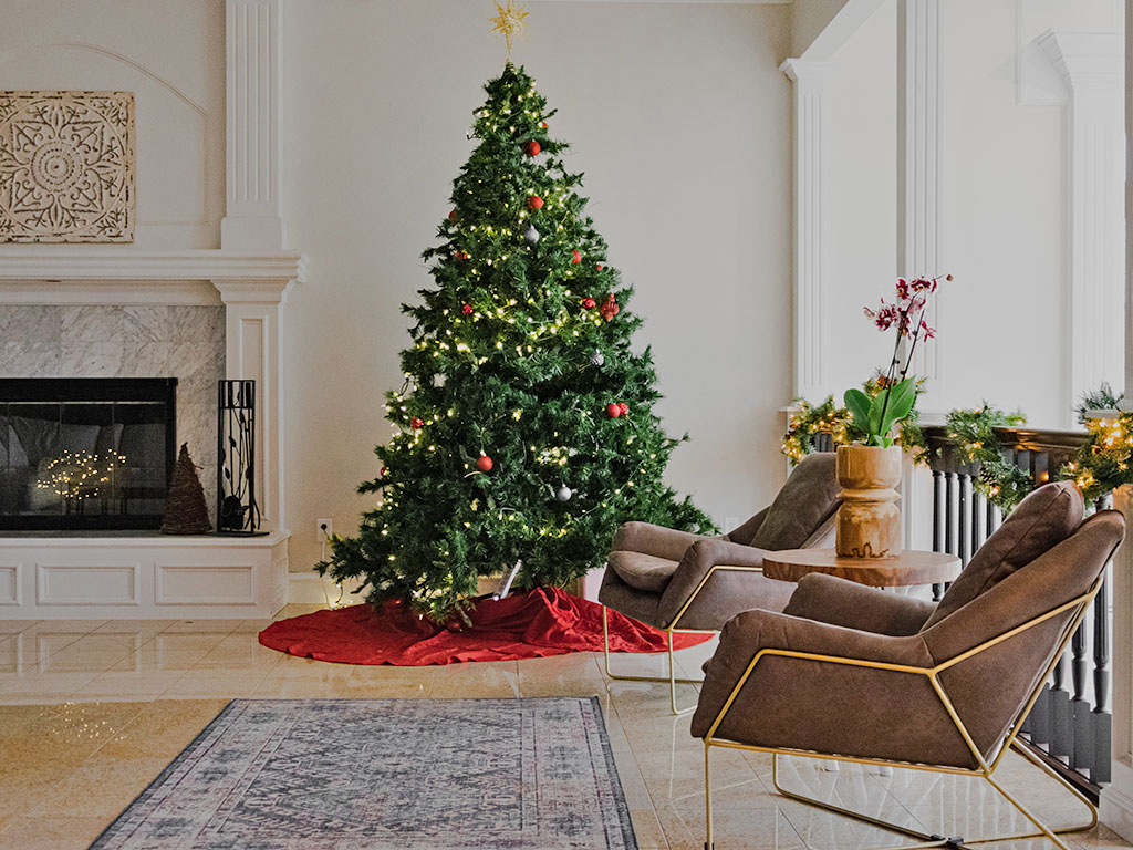 Stylish simple Christmas living room