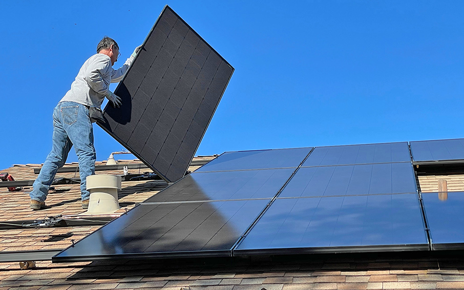 installing solar panels on roof