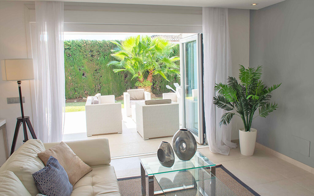 Living room with bifold doors to the garden