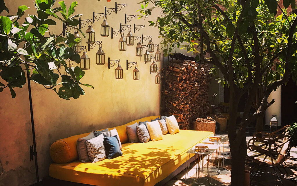 Golden patio eclectic style