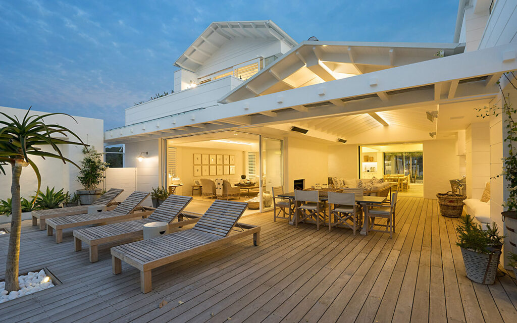 Natural timber deck and furniture outdoor design