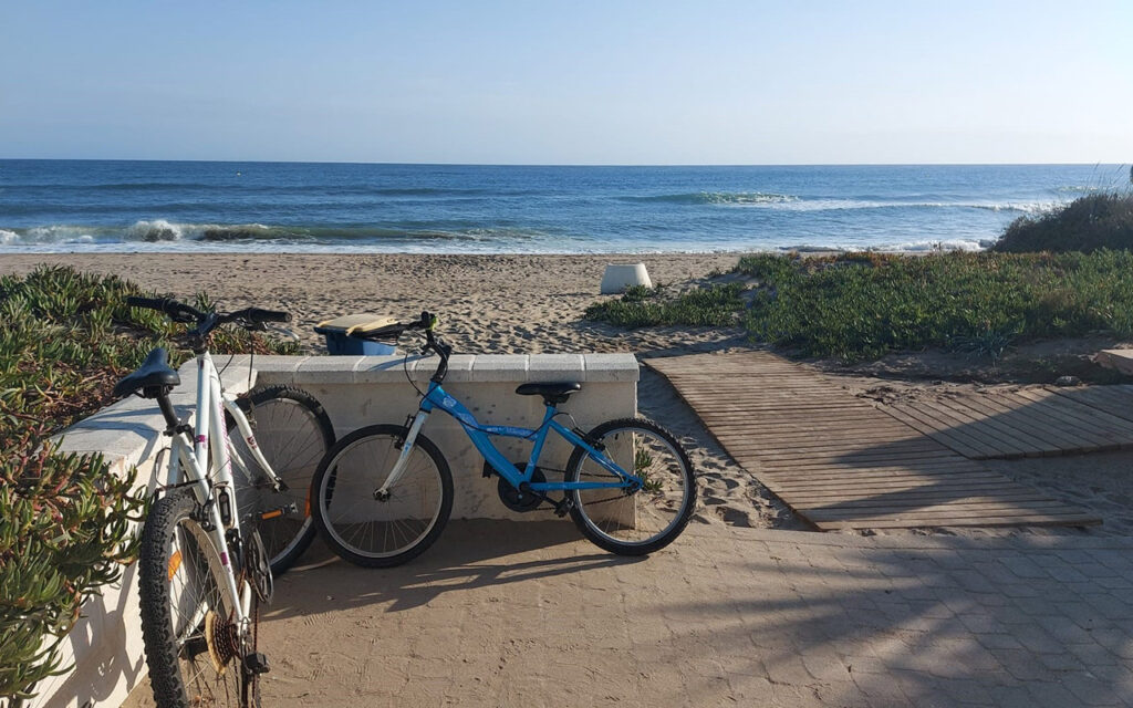 Riding to a Marbella beach