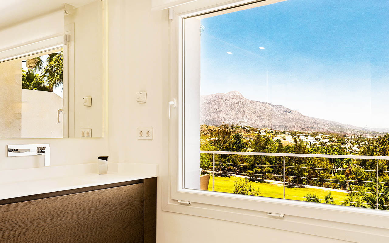 stunning bathroom with a view by ProMas Marbella