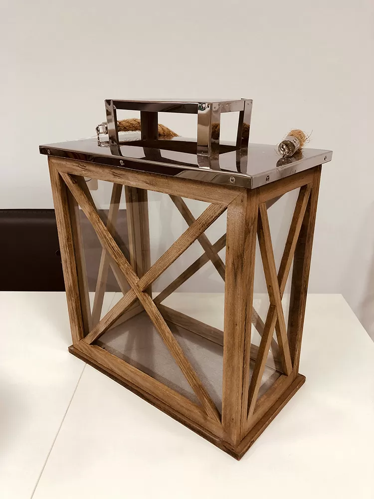 Showroom Glass Wooden Candle Holder