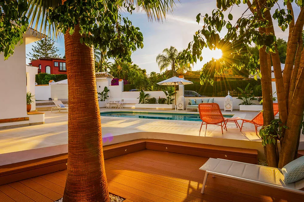 divine and luscious relax zone and pool in marbella