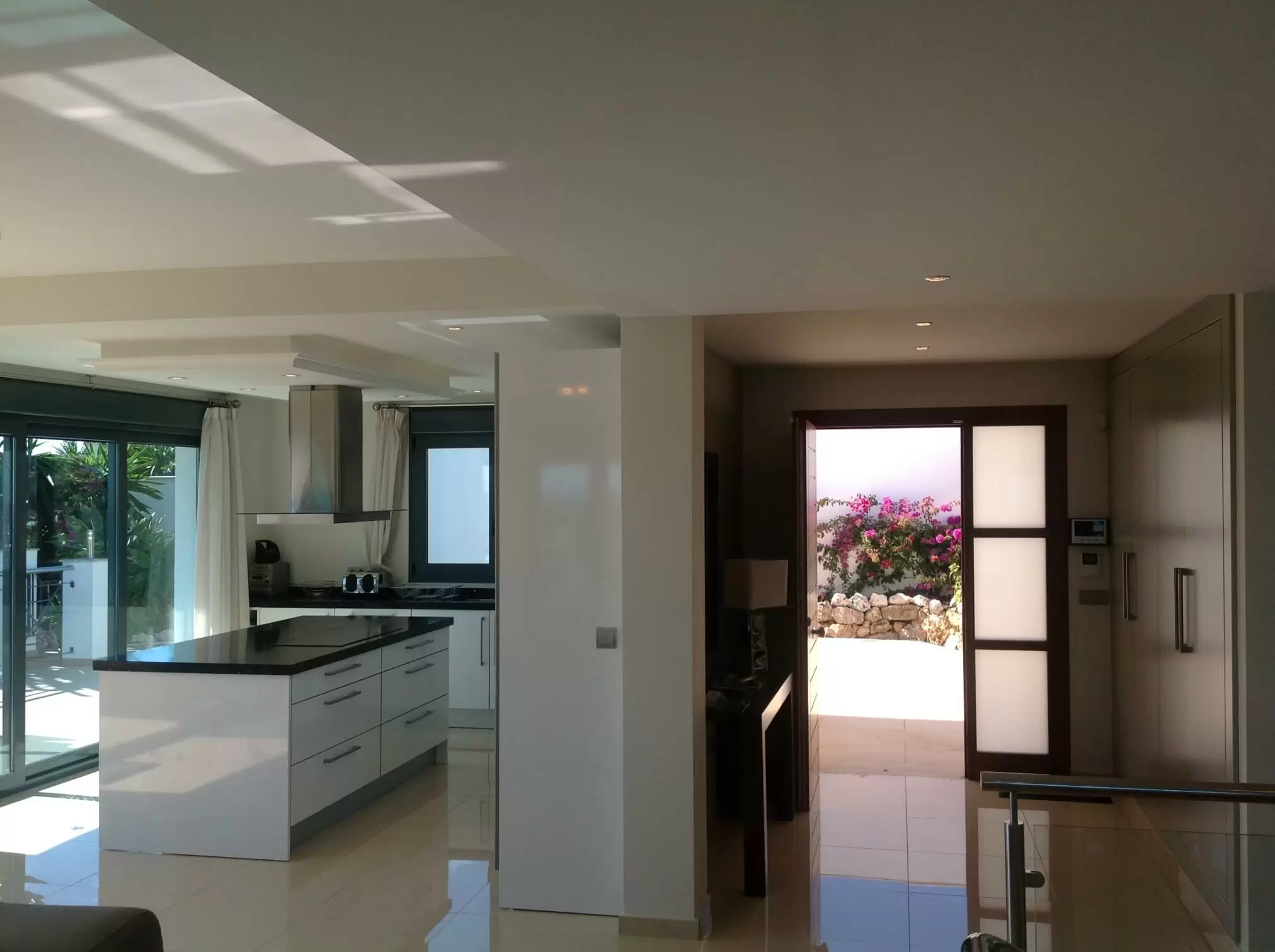 Kitchen leading out to the front
